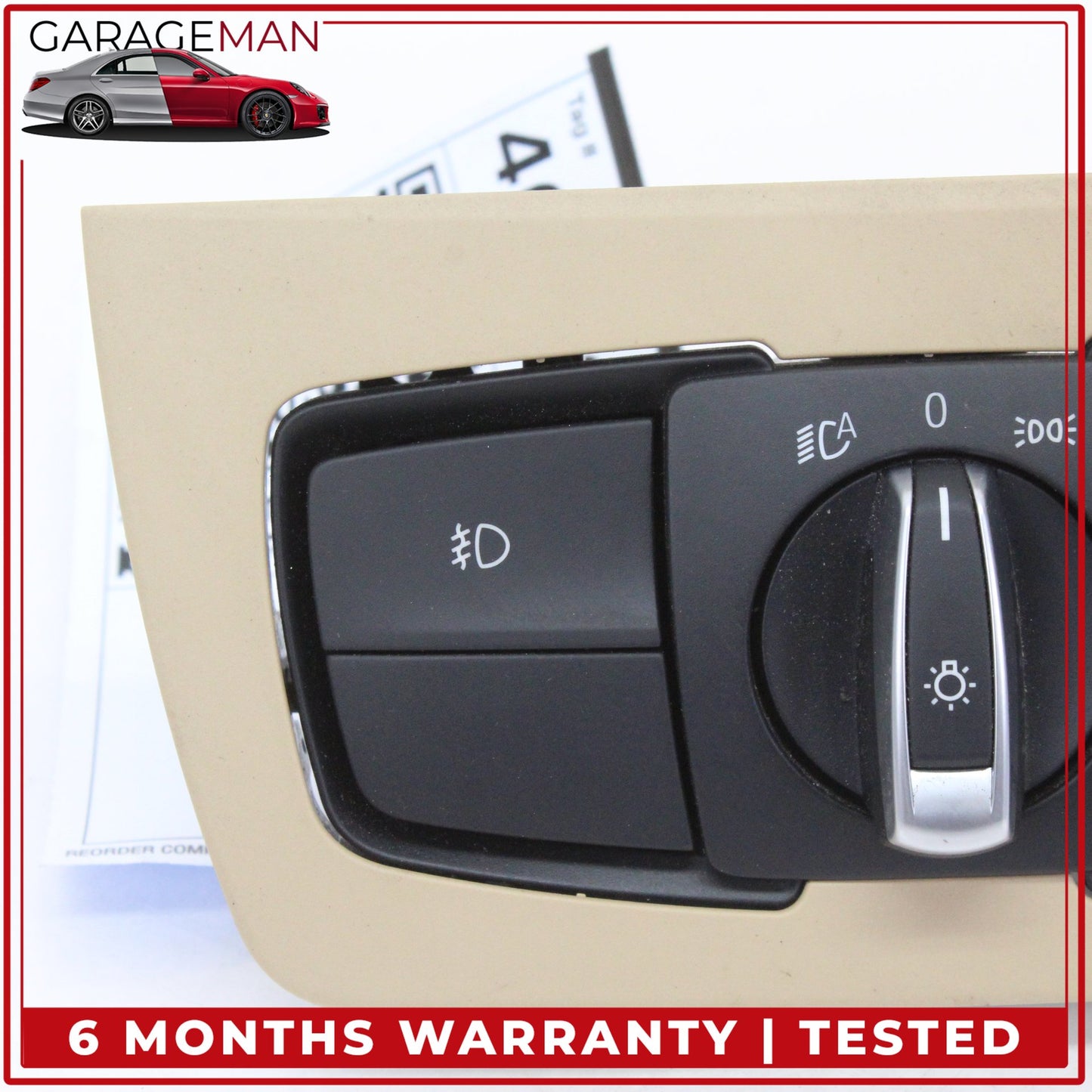 2012-2020 BMW 430i F36 Headlight Control Switch Panel w/ Trim Beige 9393941 OEM