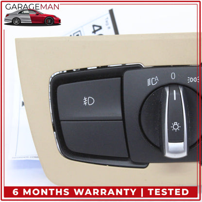 2012-2020 BMW 430i F36 Headlight Control Switch Panel w/ Trim Beige 9393941 OEM