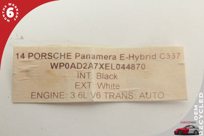 2014-2016 Porsche Panamera 970 E-Hybrid Battery Cooling Matt F00VB08001-00 OEM