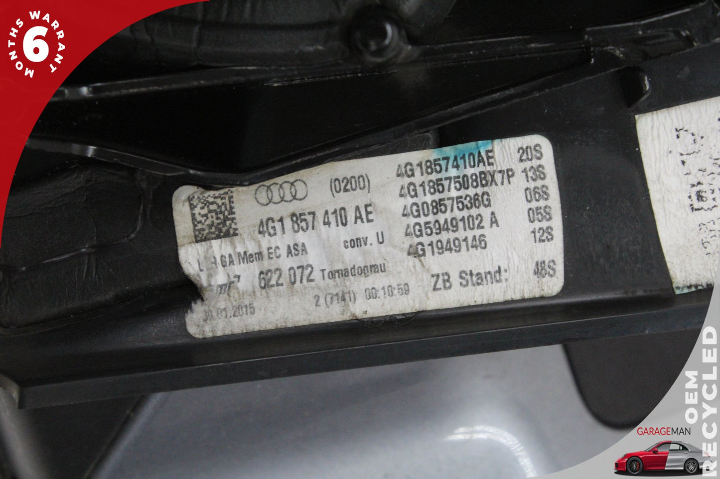 2012-2018 Audi A6 C7 Front Right Side Door Rear View Mirror 4G1949146 OEM