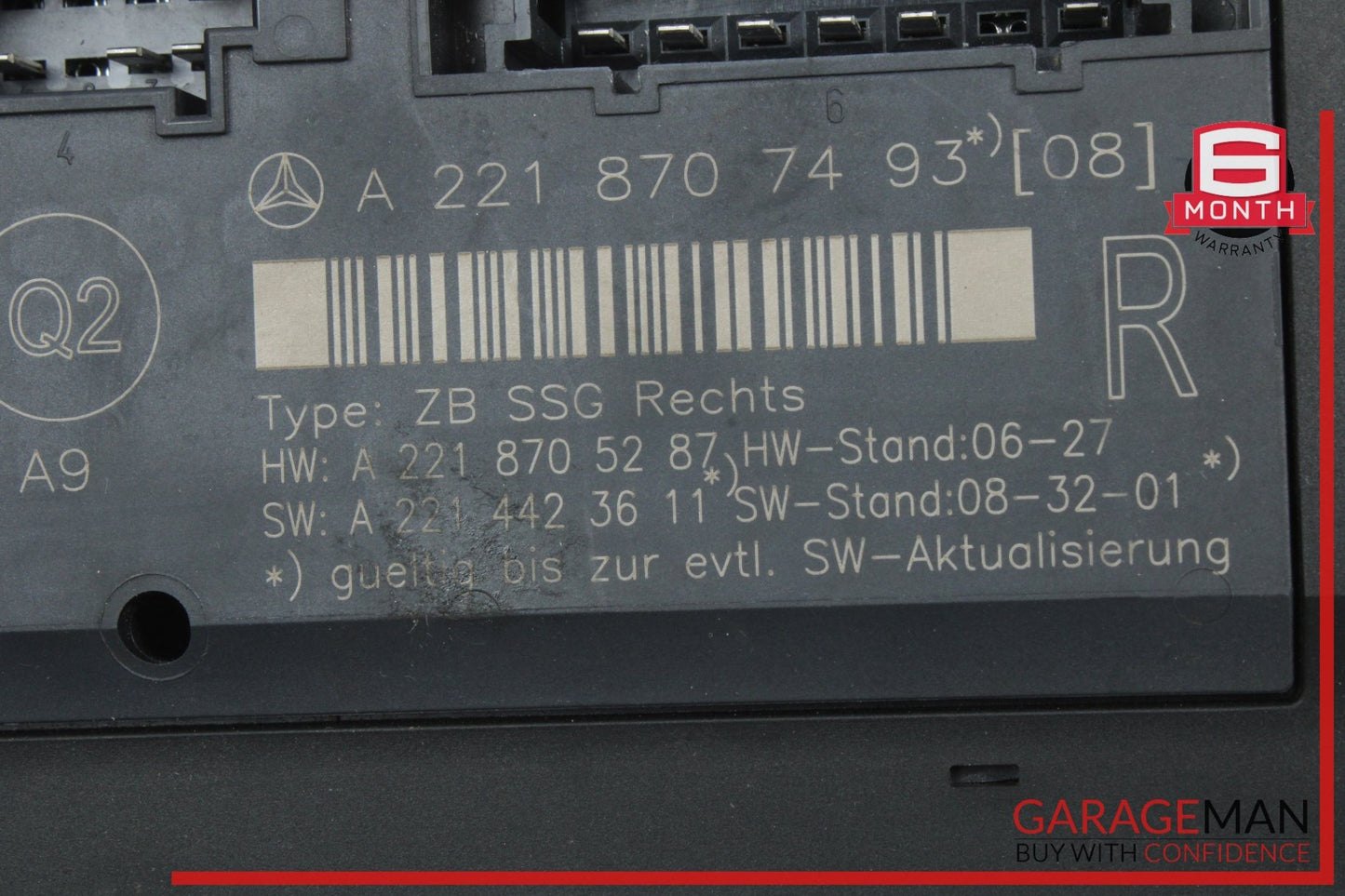 2007-2013 Mercedes-Benz S550 W221 Front Right Seat Control Module 2218707493