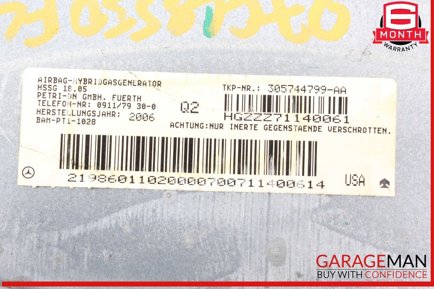 06-11 Mercedes W219 CLS550 CLS500 Knee Airbag Air Bag Left Side 2198601102 OEM
