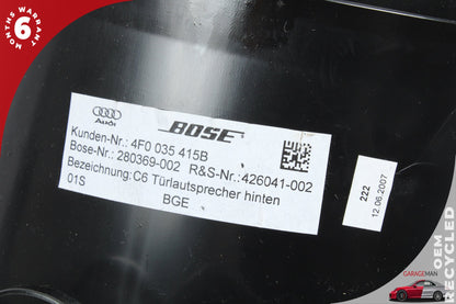 2007-2015 Audi Q7 Rear Left and Right Side Door Audio Speaker Bose 4F0035415B