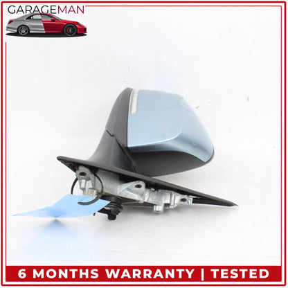 2012-2018 BMW 320i Front Right Side Door Rear View Mirror Blue Metallic OEM