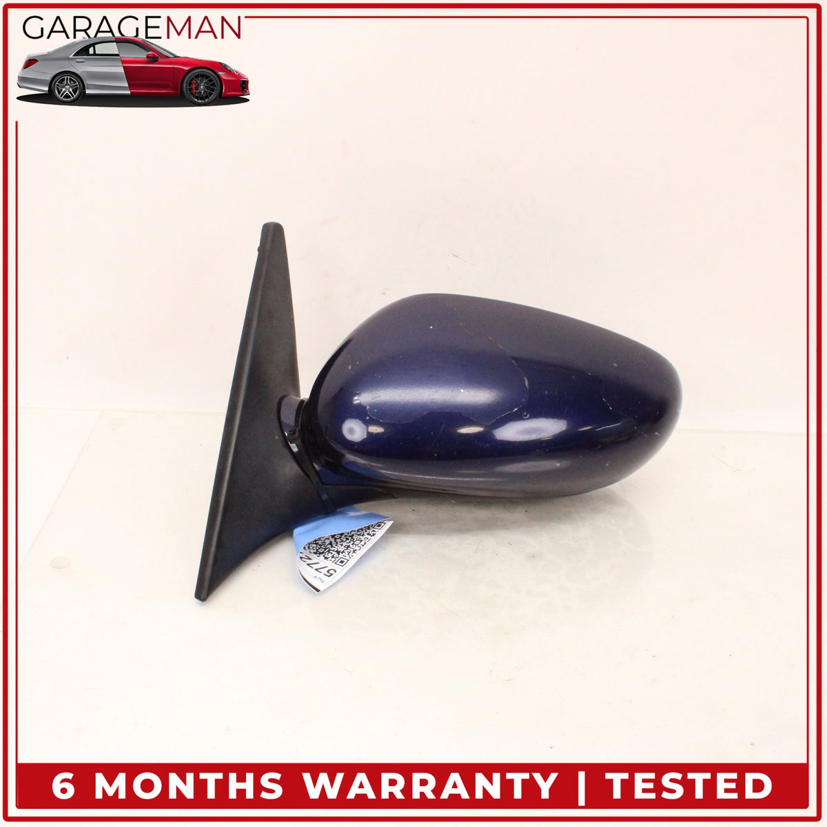 1999-2005 Porsche 911 Carrera 996 Left Door Rear View Mirror Blue Metallic OEM