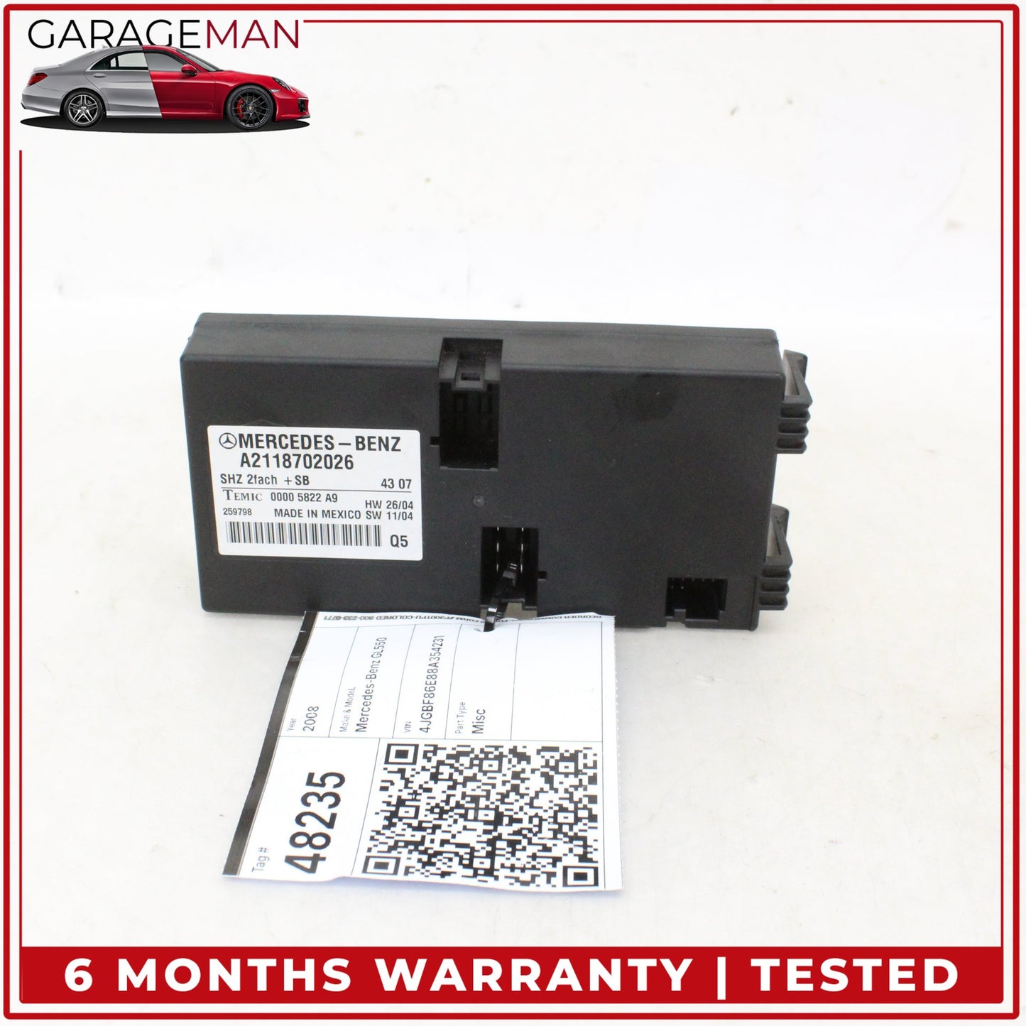 2006-2013 Mercedes X164 GL550 Heated Seat Control Module Unit 2118702026 OEM