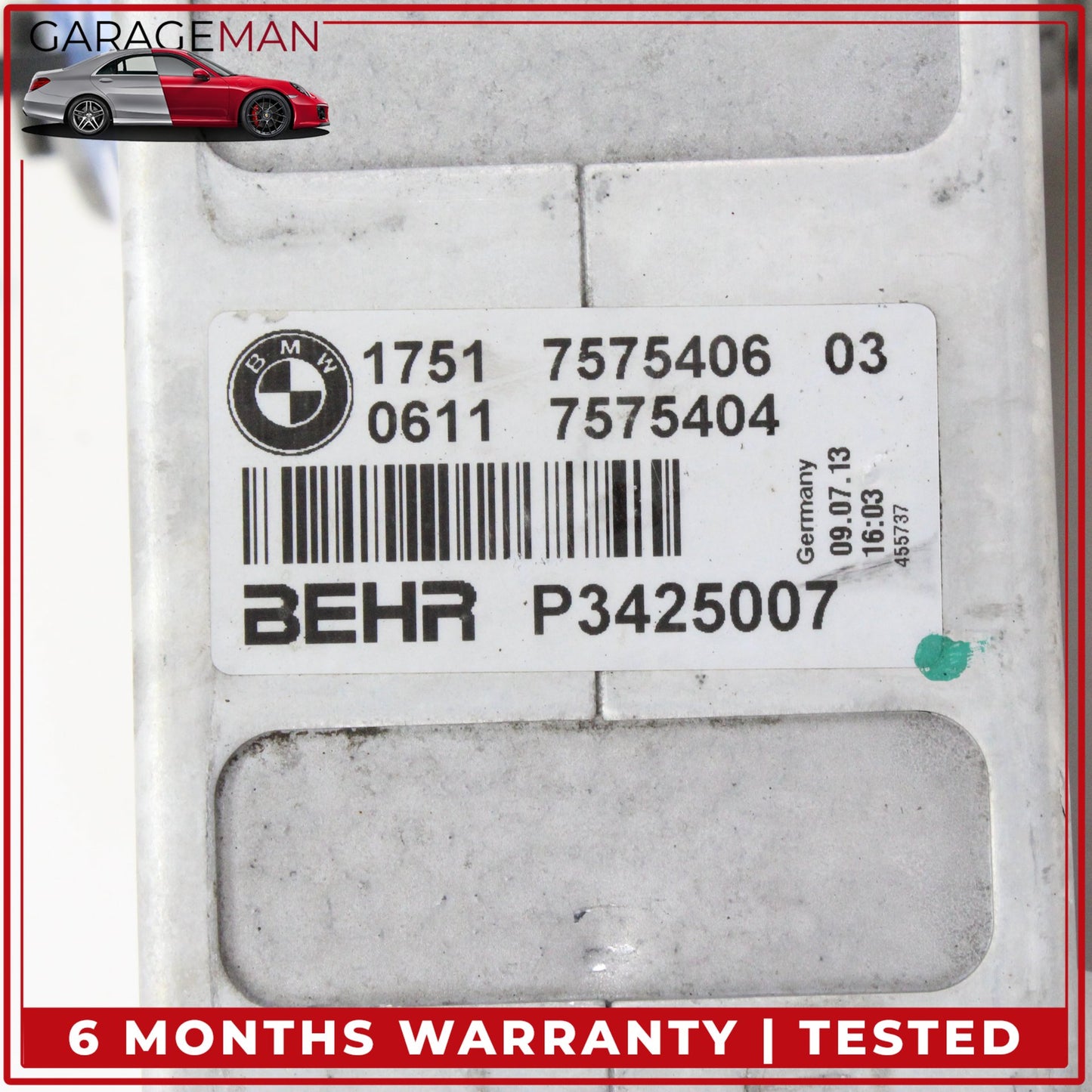 2014-2018 BMW X5 F15 Right Side Turbocharger Intercooler 7575406 OEM