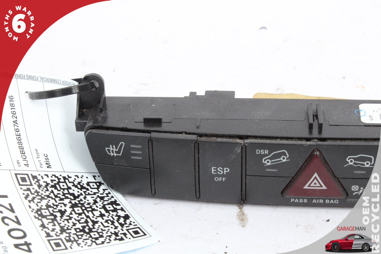 2006-2012 Mercedes W164 ML350 Hazard Switch Control Panel 1648707510 OEM