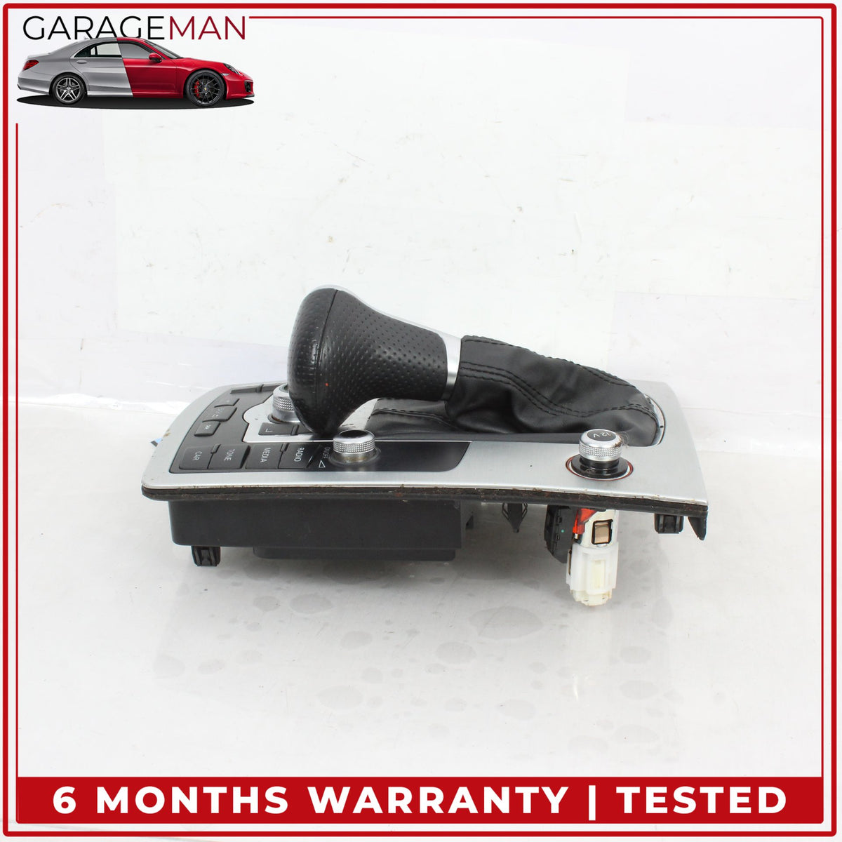 2013-2015 Audi Q7 Front Lower Center Console Shifter Boot Knob w/ Switches OEM