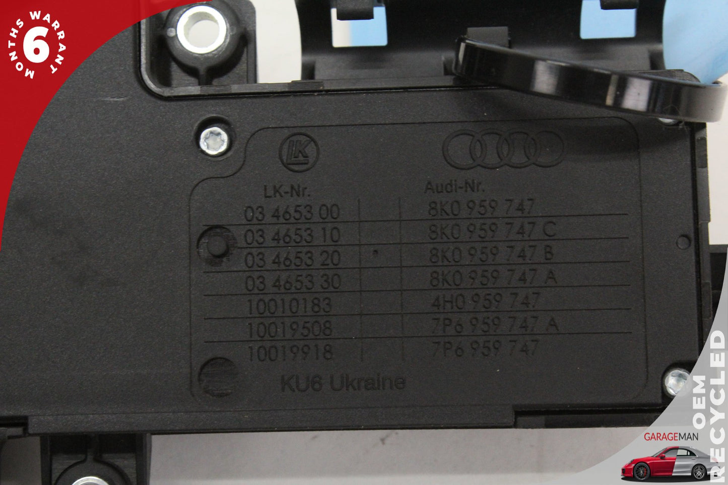 2012-2018 Audi A7 A6 Front Left Side Seat Adjustment Control Switch 8K0959747