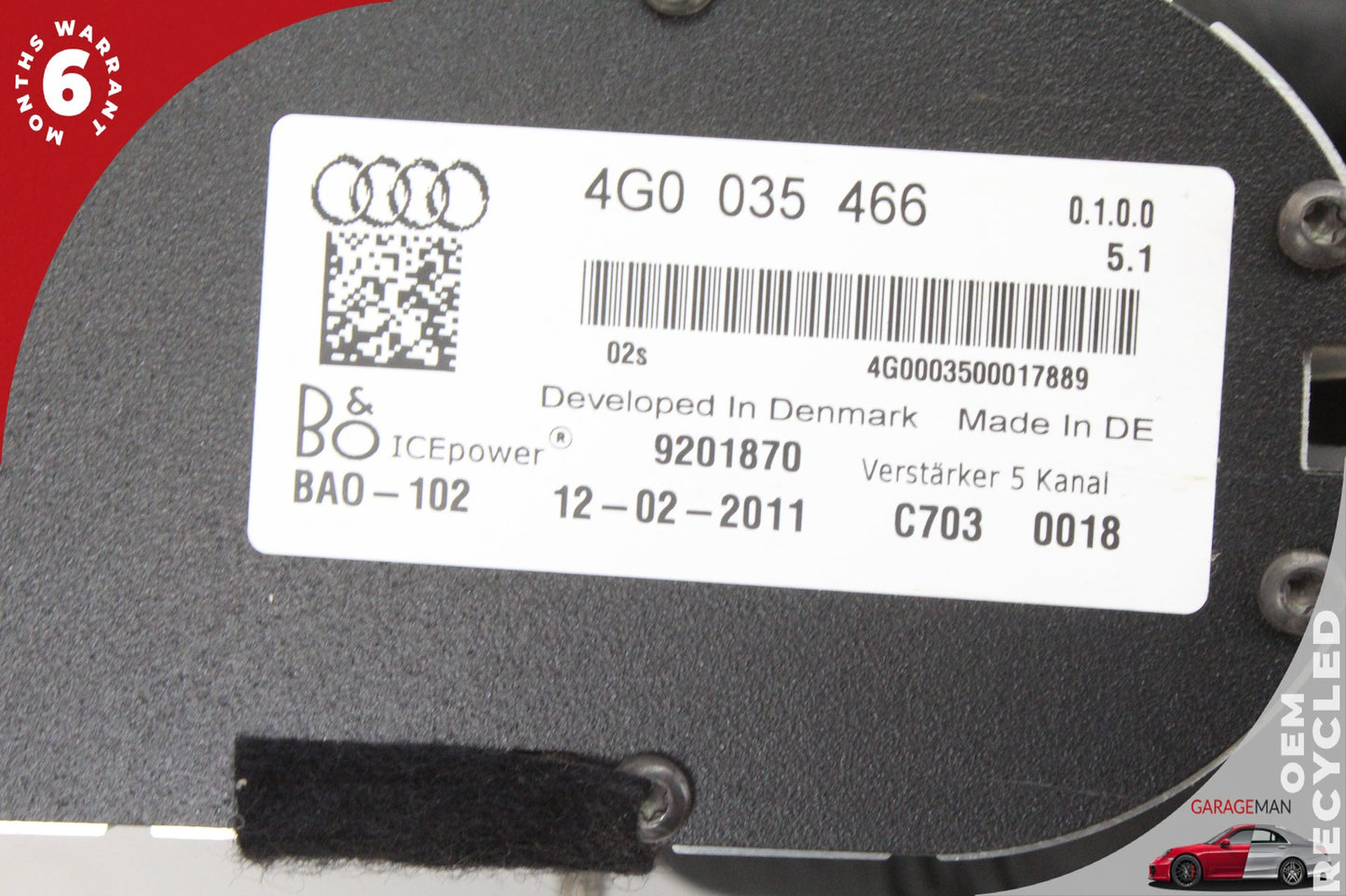 2012-2015 Audi A7 S7 Bang & Olufsen Audio Sound Amplifier AMP 4G0035466 OEM