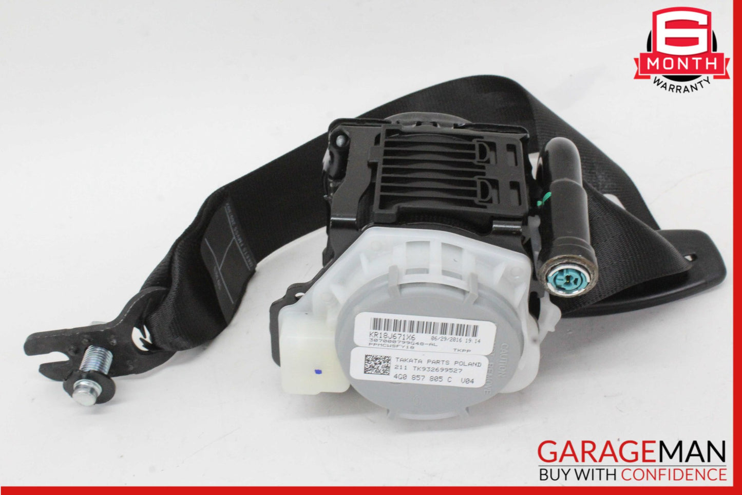 2012-2018 Audi A6 A7 Rear Left or Right Side Seat Belt Black 4G0857805C OEM
