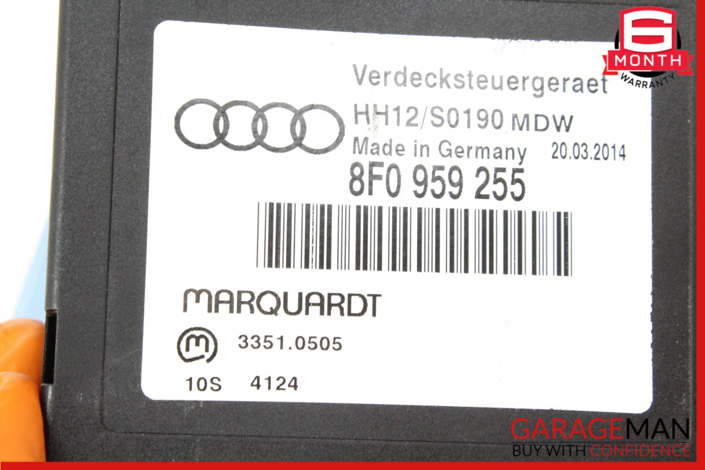 2012-2017 Audi RS5 8T Convertible Roof Control Module 8F0959255 OEM