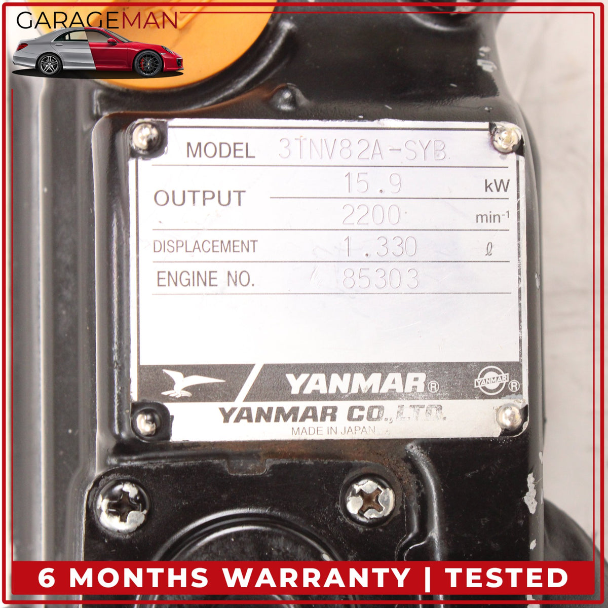 Yanmar 3TNV82A-SYB 3 Cyl Diesel Engine Cylinder Head Valve Cover AM882142