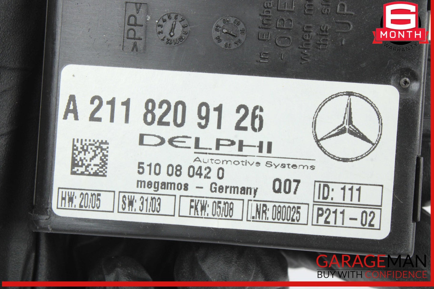2000-2012 Mercedes SL550 R230 Anti Theft Alarm Control Module 2118209126