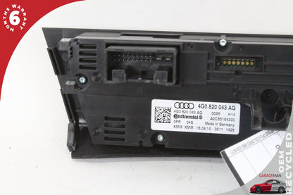 12-18 Audi A6 C7 Sedan AC Temperature Climate Control Panel 4G0820043AQ Genuine