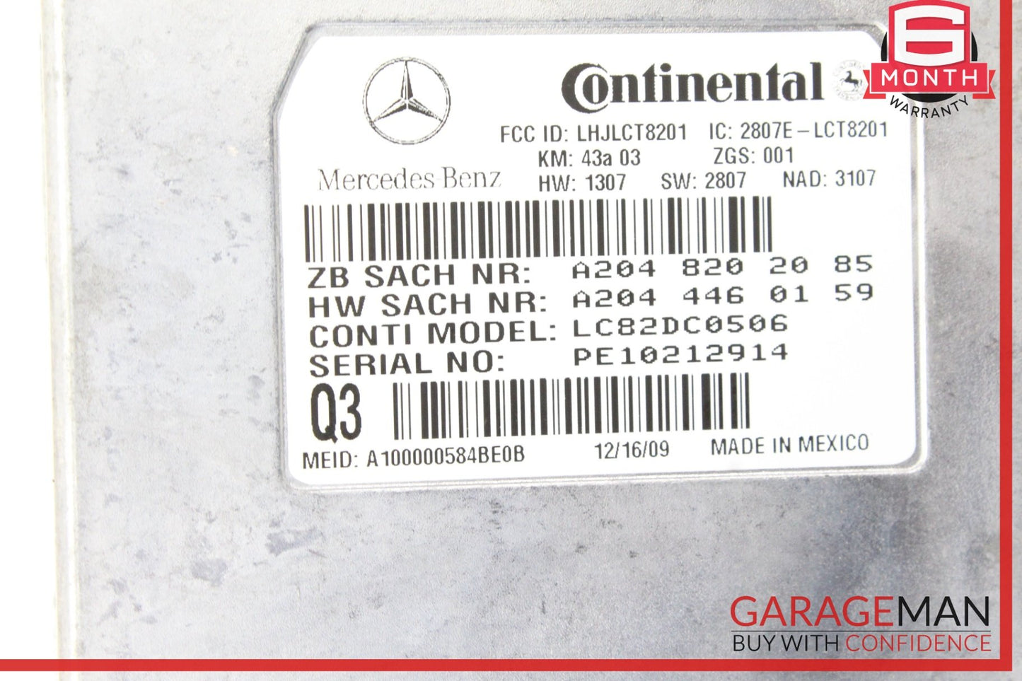 2007-2014 Mercedes W212 E350 Voice Communication Control Module 2048202085 OEM