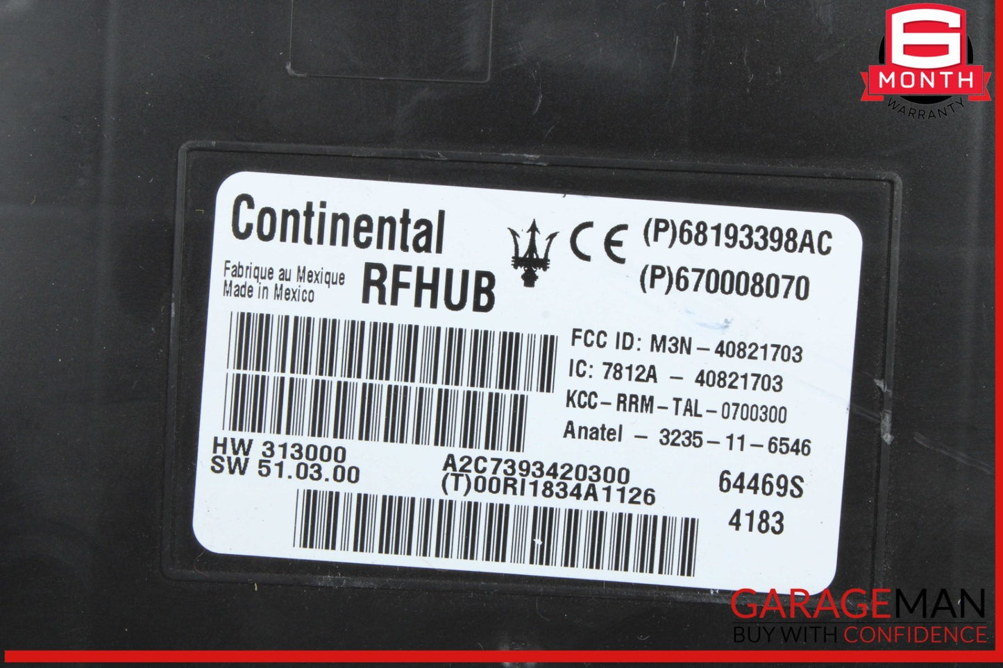 2015 Maserati Quattroporte Keyless Entry Control Module 670008070 Genuine