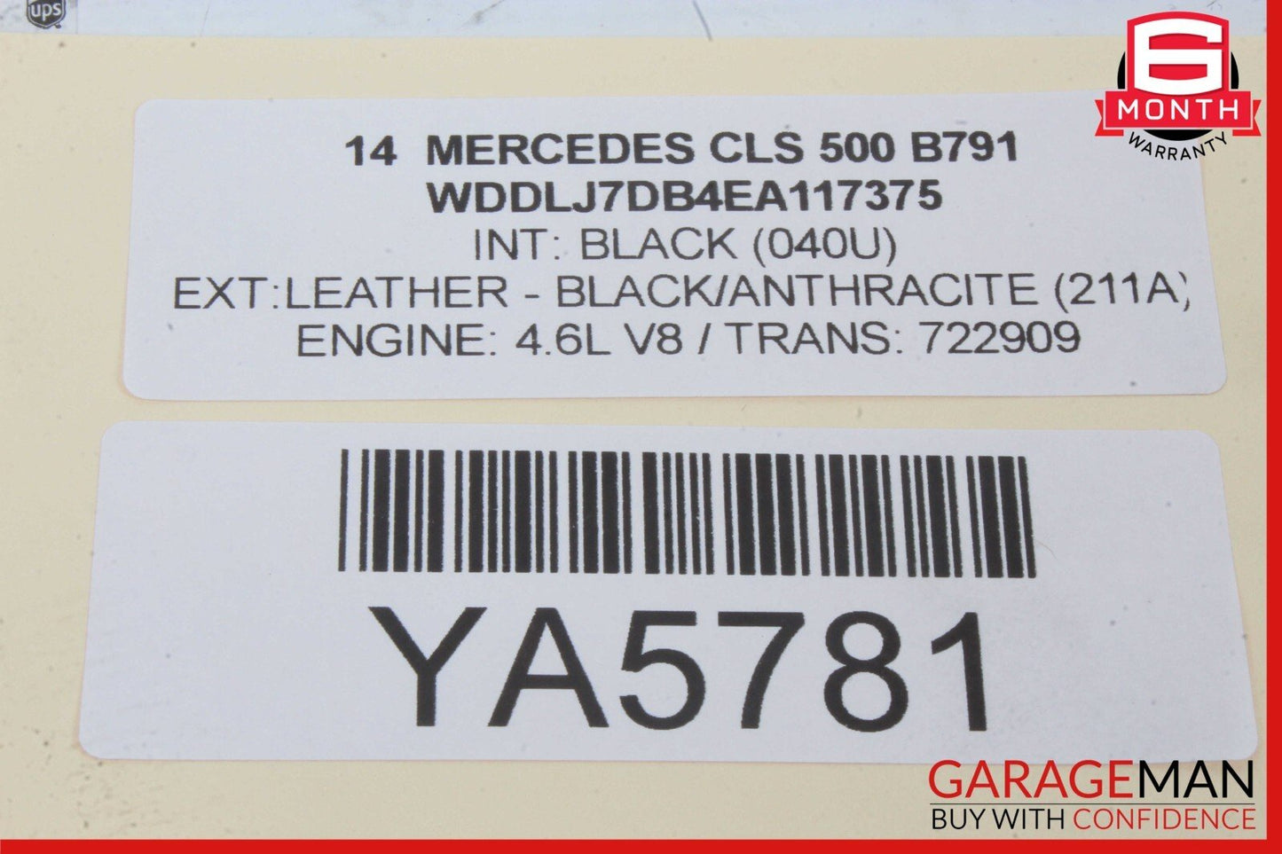 12-18 Mercedes W218 CLS500 CLS400 Roof Curtain Air Bag Right Passenger Side OEM