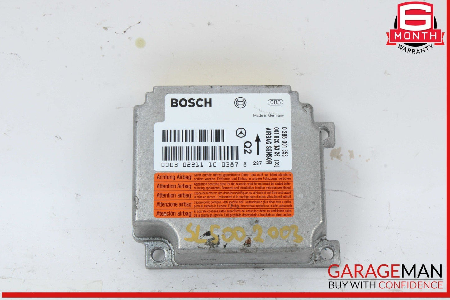 03-06 Mercedes R230 SL500 SL55 AMG Airbag Air Bag Sensor SRS Control Module OEM