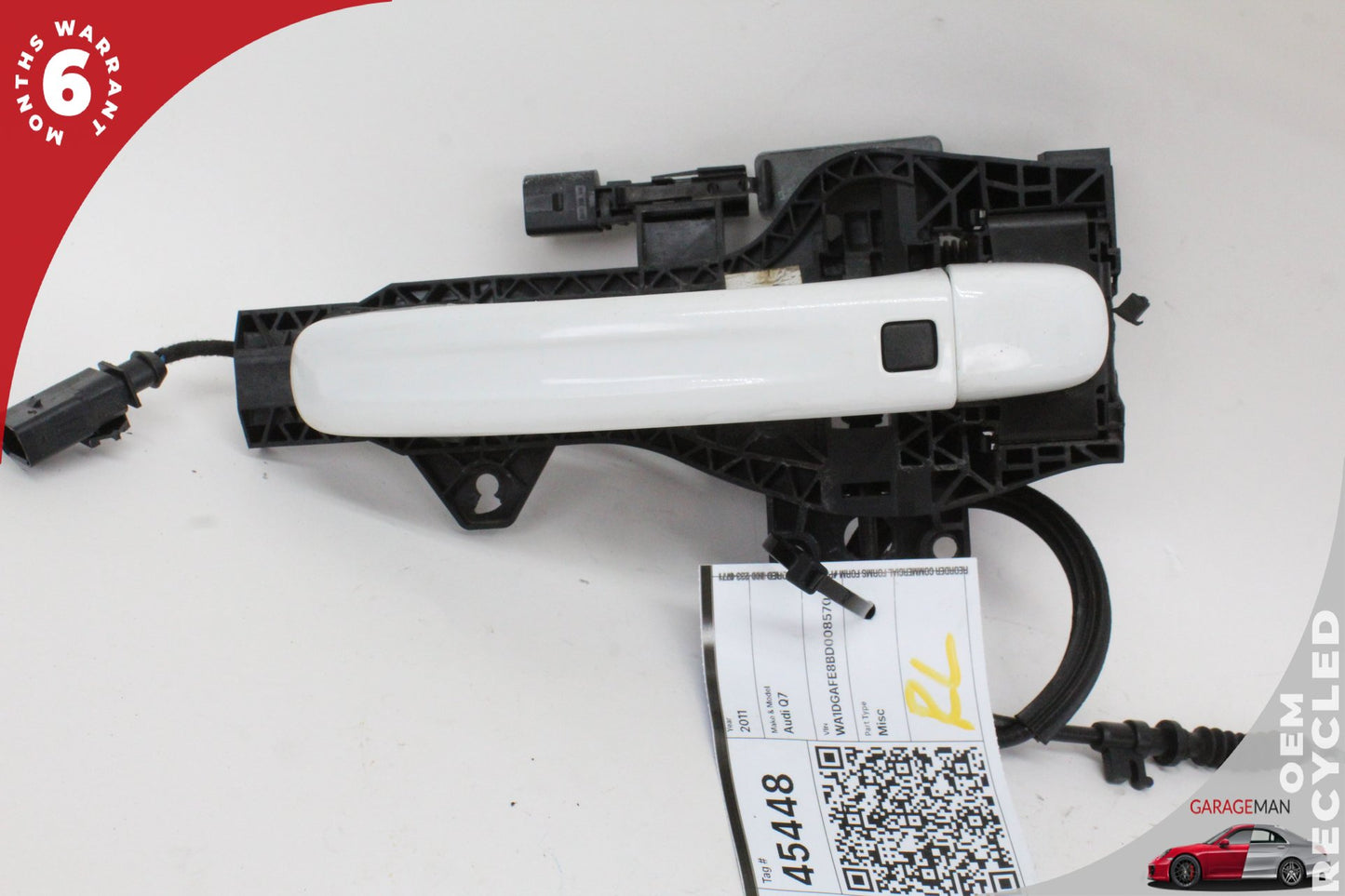 2007-2015 Audi Q7 Rear Left Exterior Door Handle White Keyless 4L0837205BG OEM