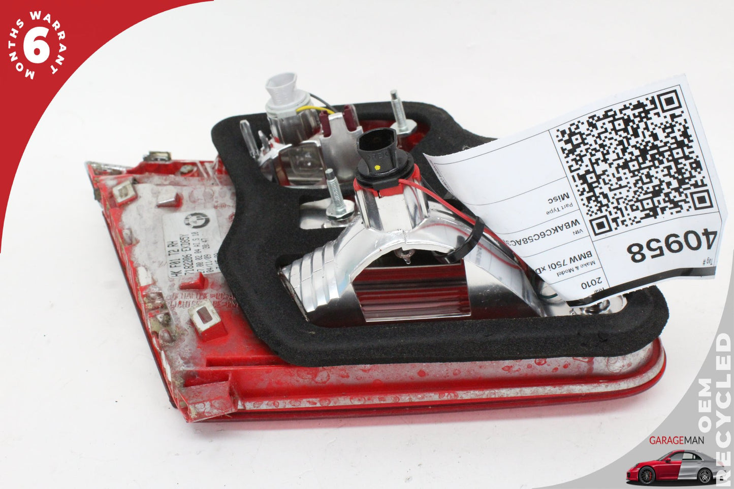 2009-2012 BMW 750i Rear Right Passenger Side Inner Tail Light Lamp 7182206 OEM