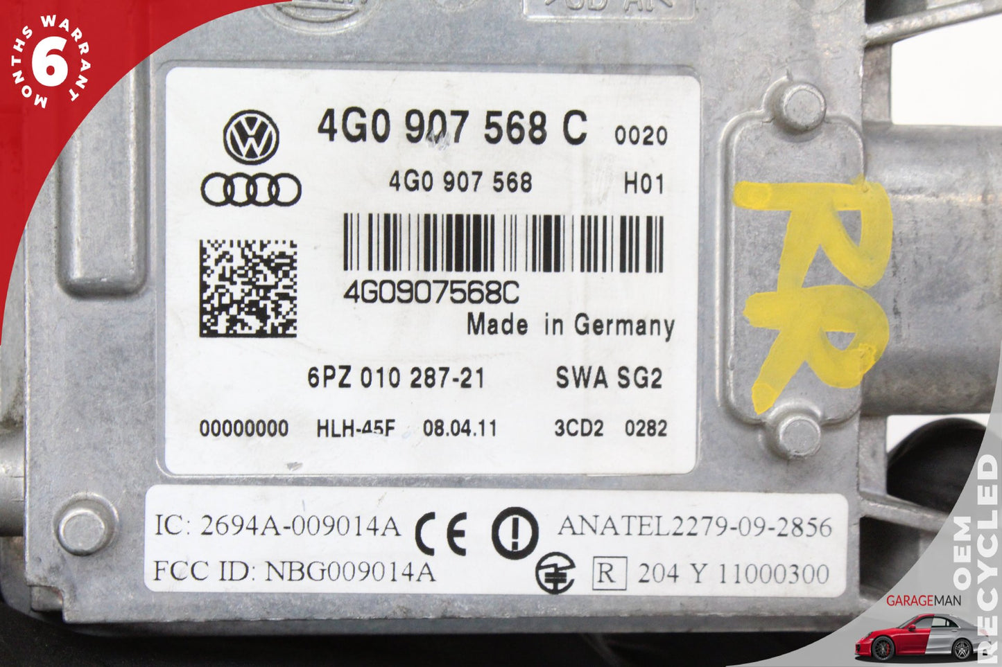 2012-2018 Audi A7 A6 Rear Right Side Blind Spot Radar Sensor 4G0907568C OEM