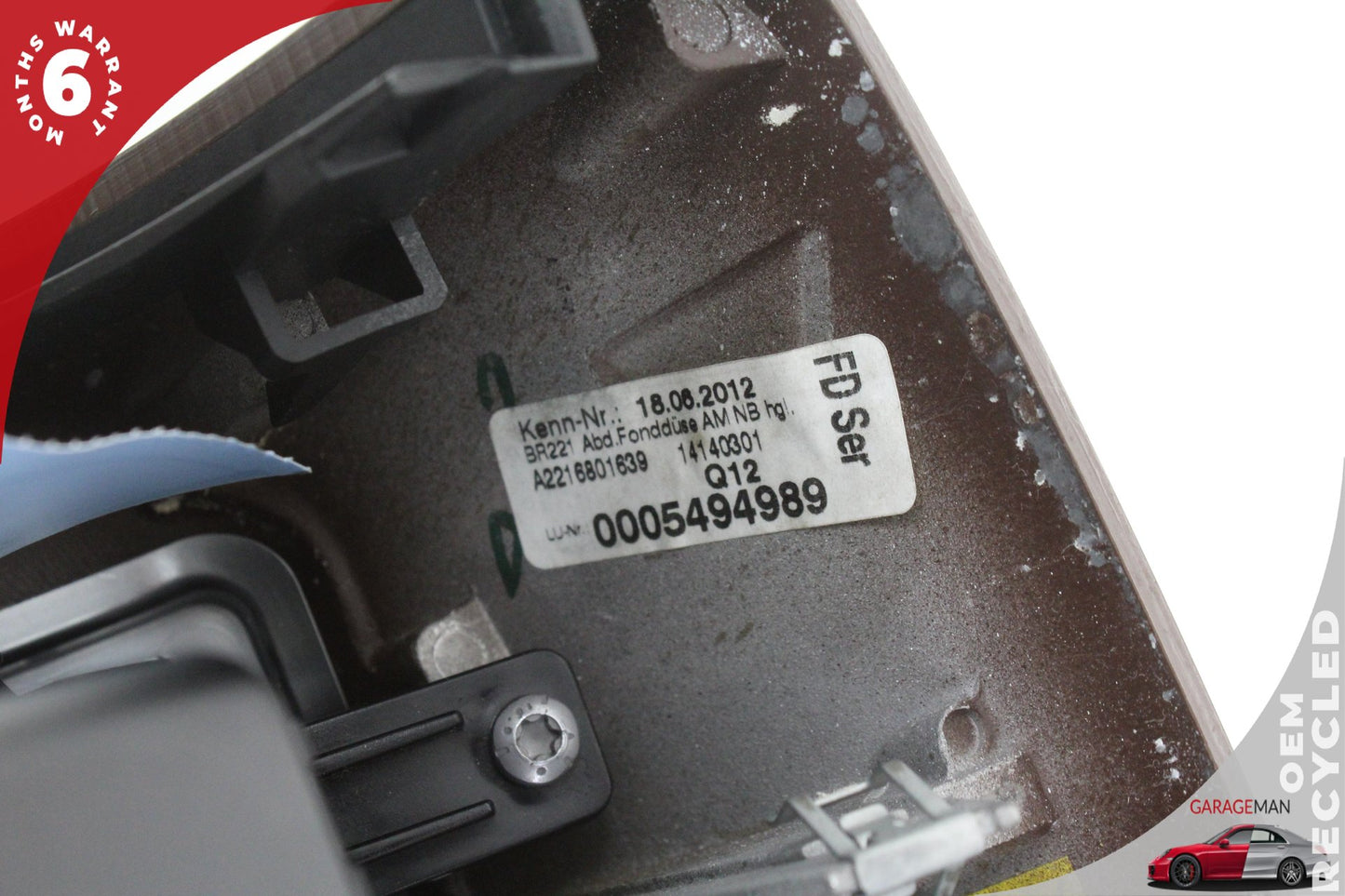 07-13 Mercedes-Benz S550 W221 Rear Center Console A/C Air Vent Trim 2216801639