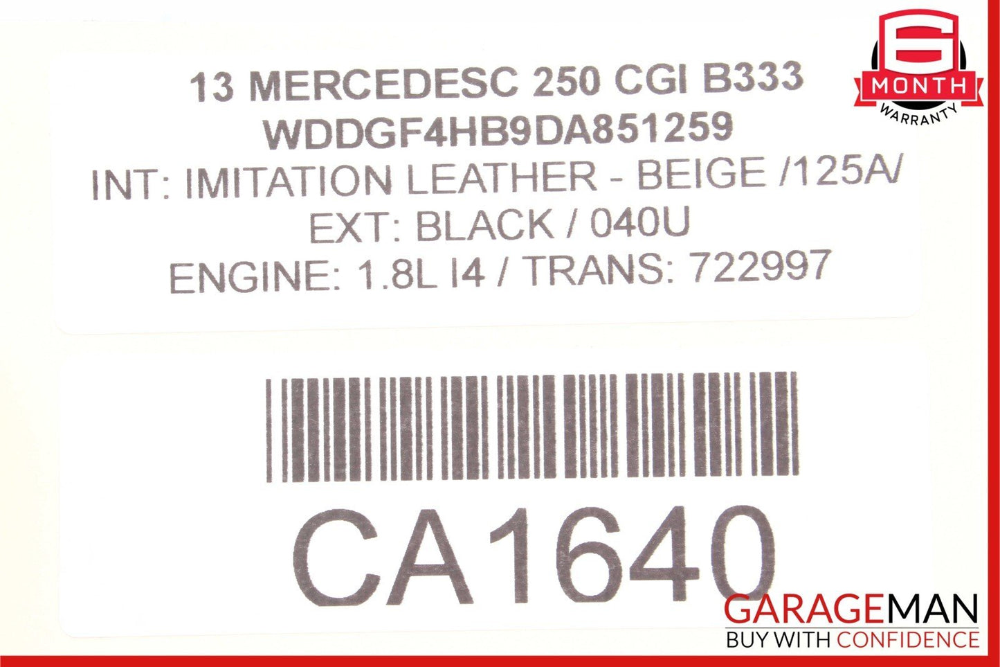 08-15 Mercedes W204 C250 GLK350 Front Right Side Seat Airbag Air Bag SRS Beige
