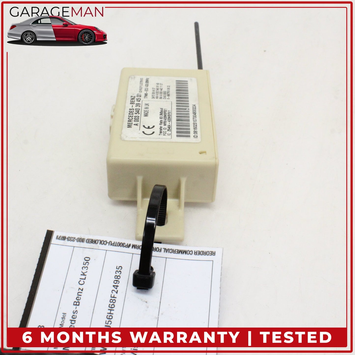 2003-2009 Mercedes-Benz CLK350 W209 Coupe Tire Pressure Monitor Module 0035403945 OEM