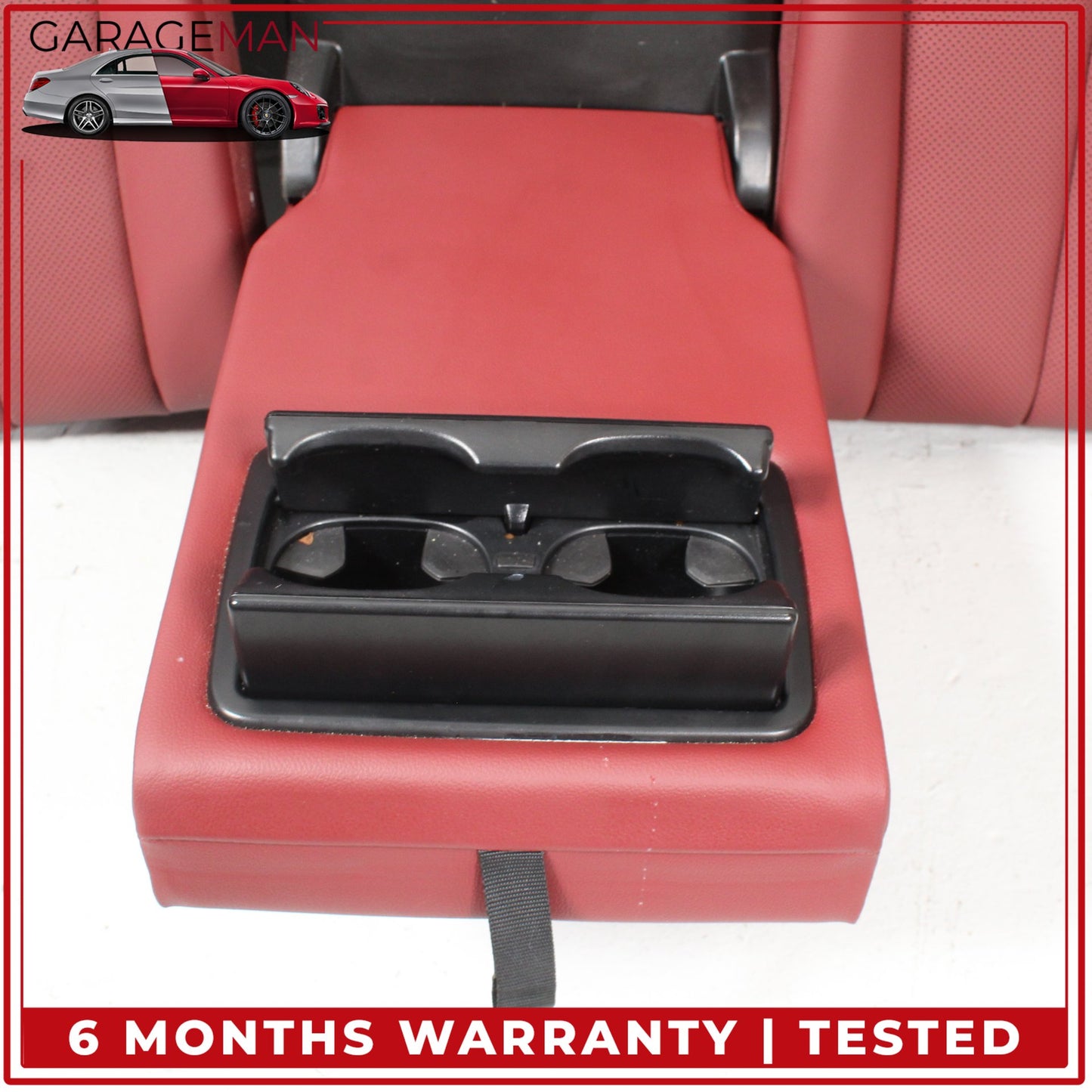 2019-2025 BMW 330i Rear Left and Right Upper Seat Cushion w/ Arm Rest Red OEM