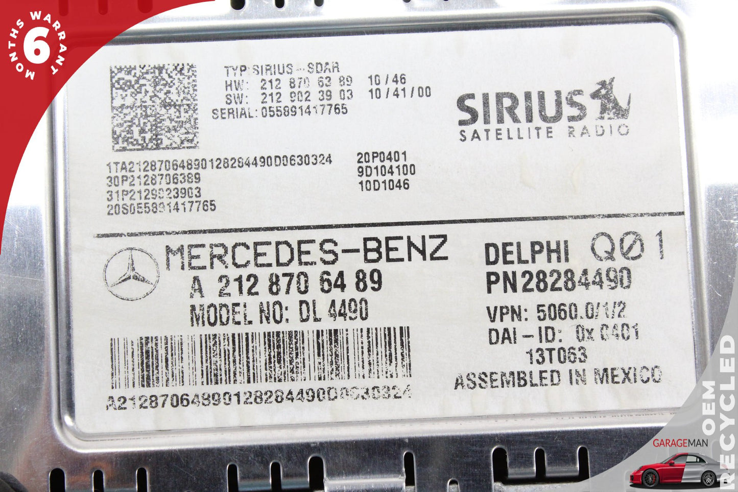11-17 Mercedes-Benz GL450 X166 Sirius Satellite Radio Receiver 2128706489