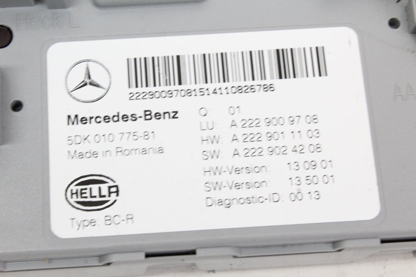 2015-2018 Mercedes-Benz C300 W205 Rear SAM Module 2229009708 Genuine OEM