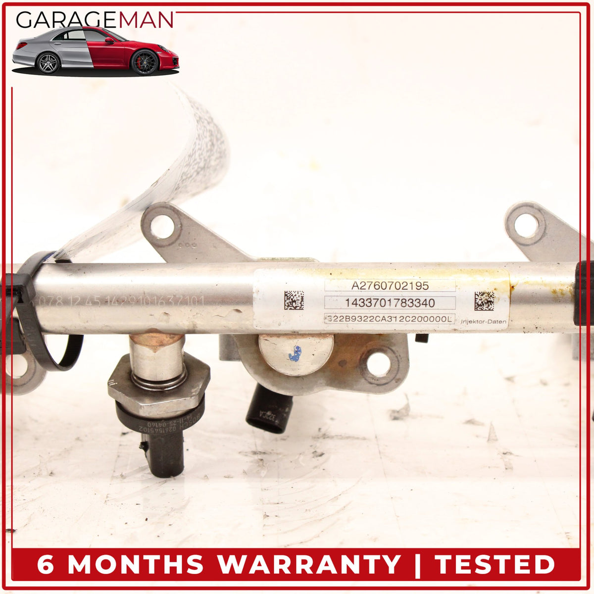 2011-2023 Mercedes W212 E400 E450 Left Fuel Injection Rail Line w/ Injectors OEM