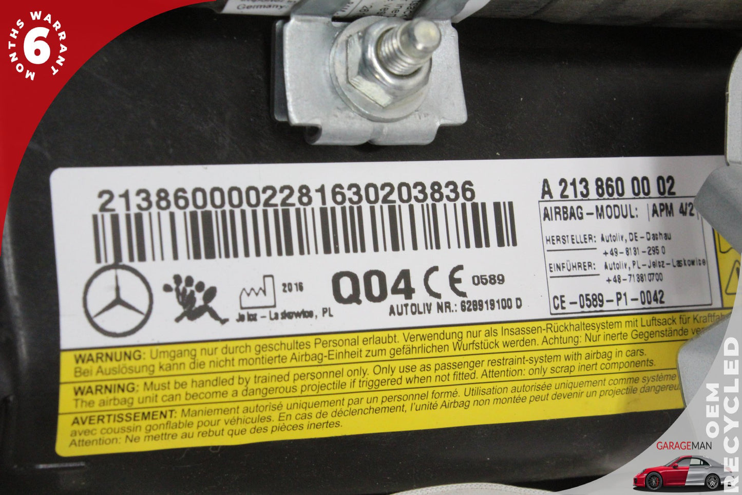 17-19 Mercedes-Benz E400 W213 Wagon Front Left or Right Side Knee Airbag 2138600302 OEM