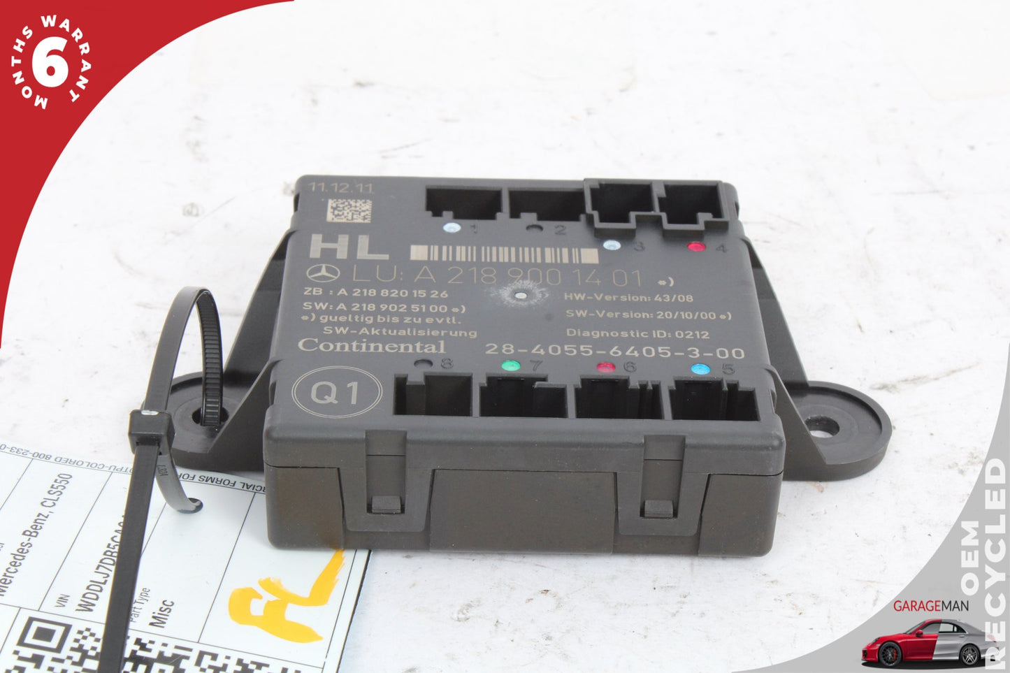 08-18 Mercedes CLS550 W218 Left Rear Door Control Module 2189001401 OEM