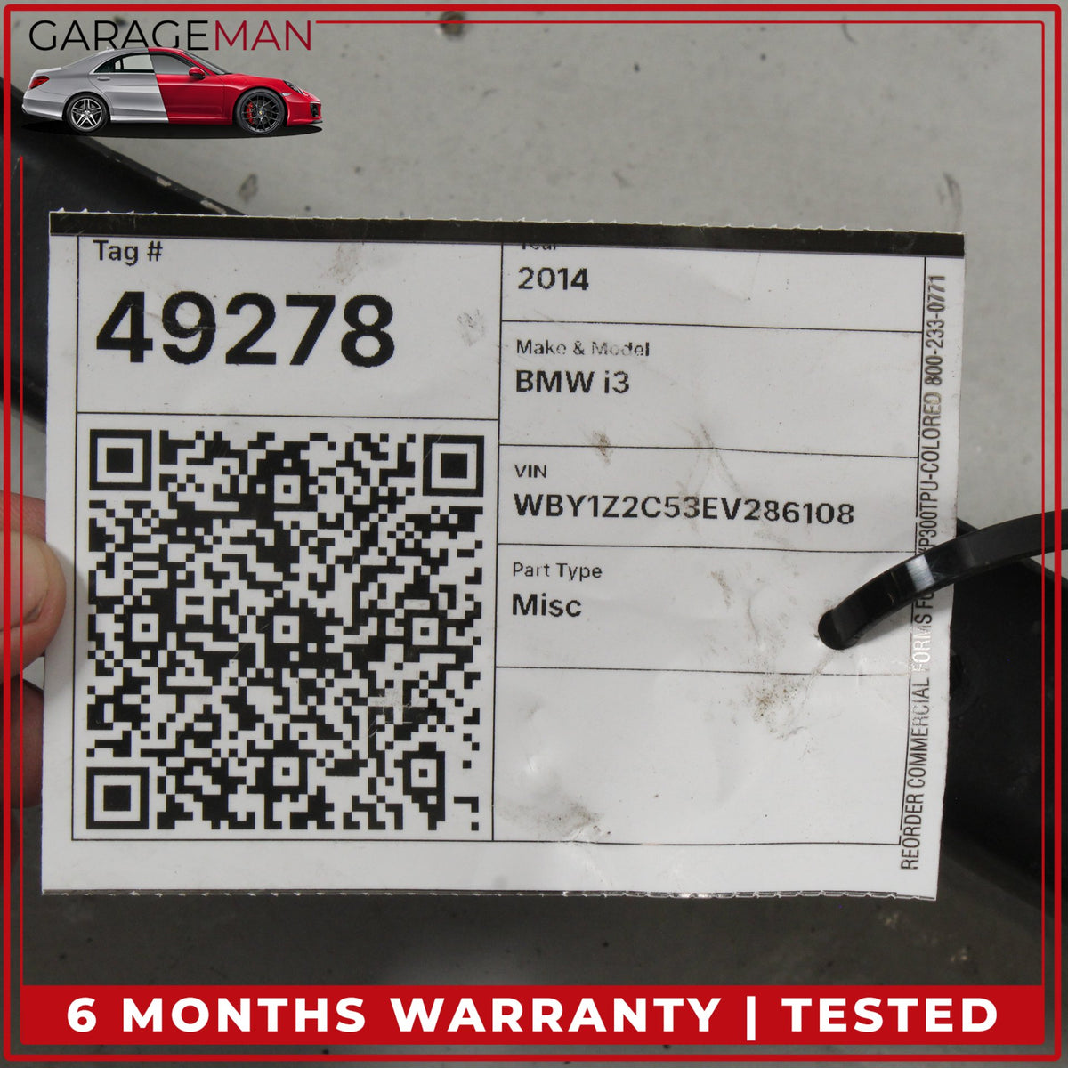 2014-2021 BMW i3 I01 Front Lower Bumper Reinforcement Impact Bar 7296853 OEM