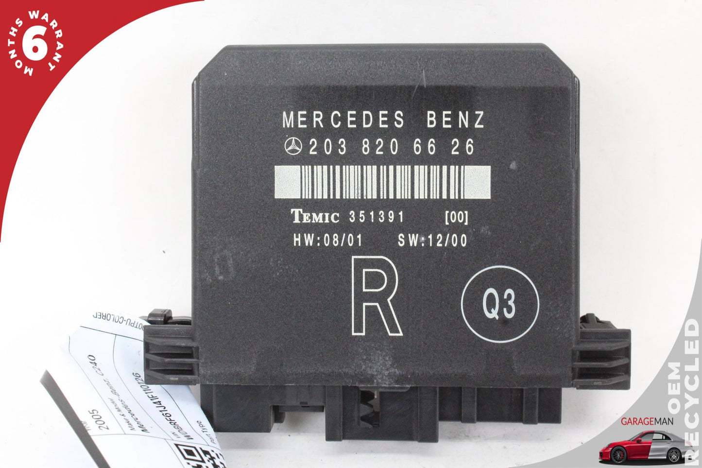 2001-2007 Mercedes W203 C240 Rear Right Side Door Control Module 2038206626 OEM