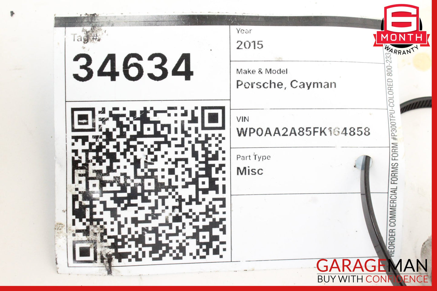 2013-2016 Porsche Cayman 981 Rear Left or Right Side Track Rod Control Arm OEM