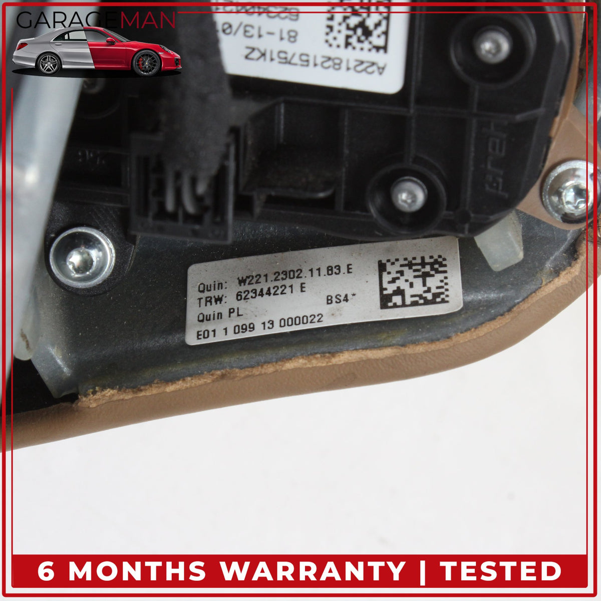2010-2014 Mercedes W221 S550 Front Left Side Steering Wheel Airbag Brown OEM