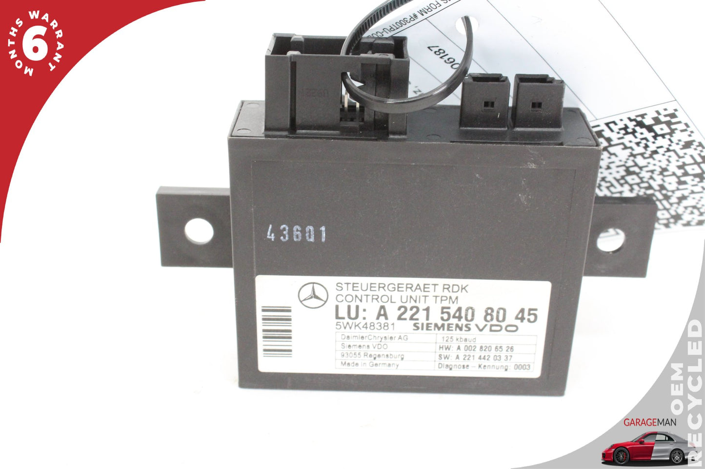 2007-2014 Mercedes W221 S550 CL550 Tire Pressure Monitor Module 2215408045 OEM