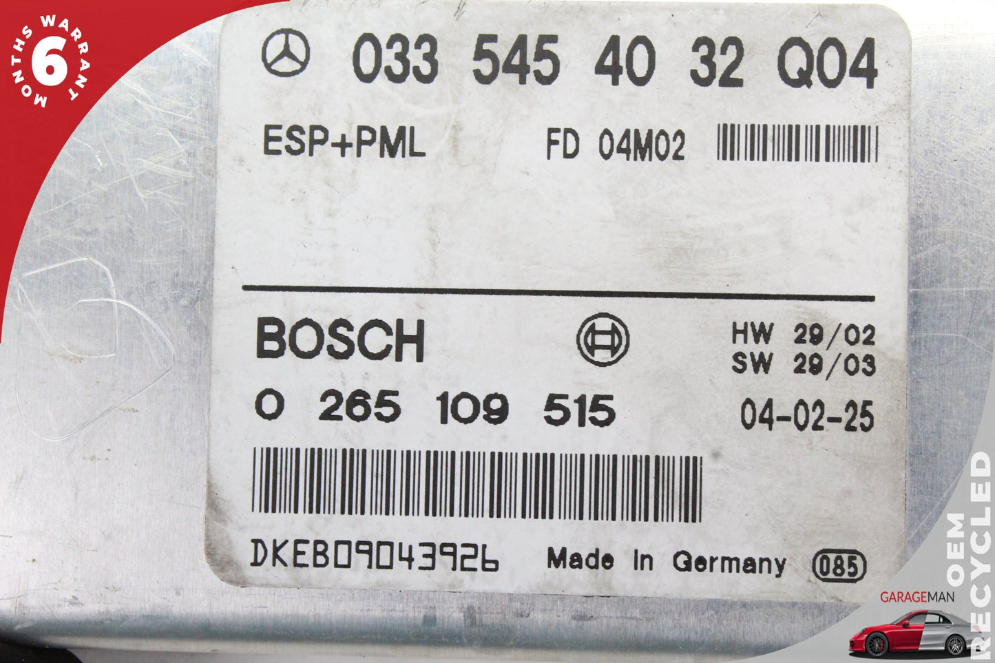 2003-2006 Mercedes W211 E500 ABS Anti Lock Brake Control Module 0335454032 OEM