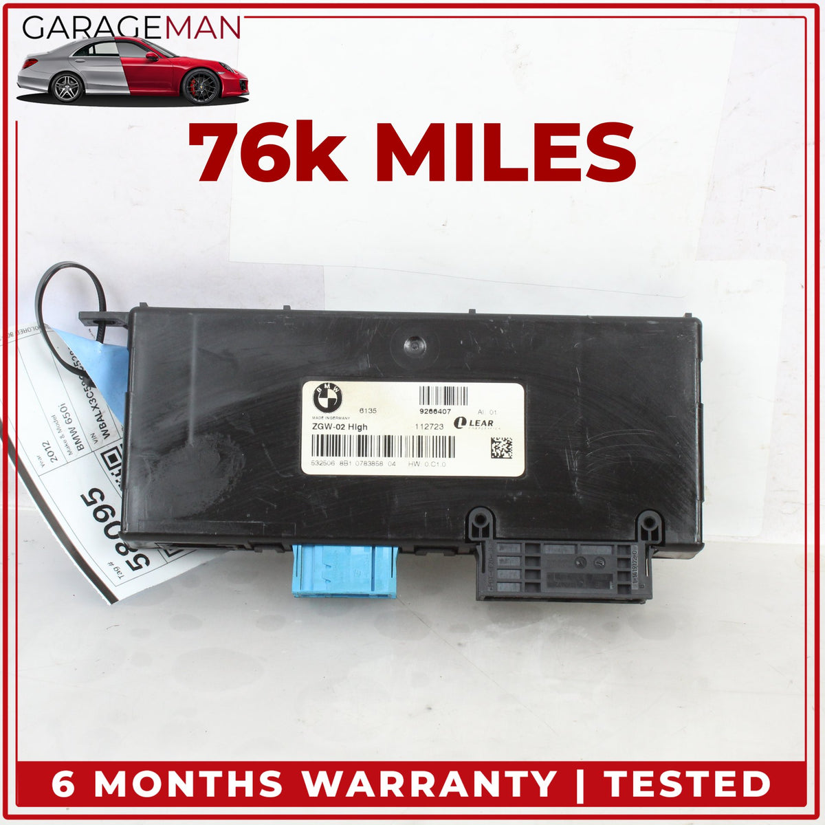 2012-2018 BMW 650i F13 Central Gateway Control Module Unit 9266407 OEM