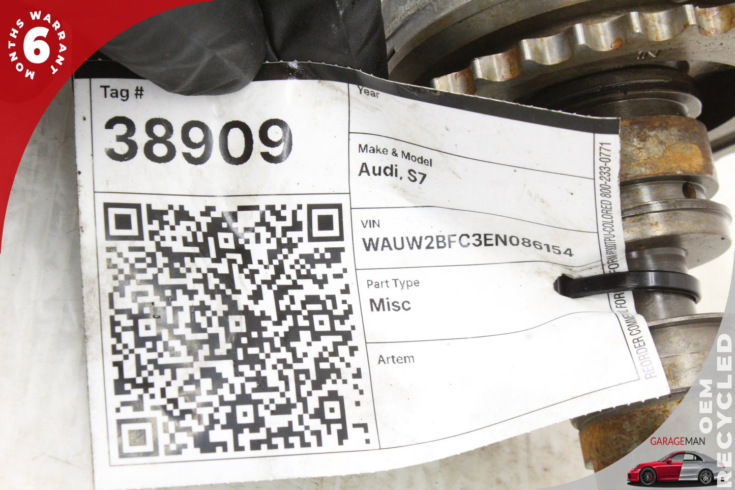 2013-2018 Audi S7 4G FWD 4.0L Left Side Intake Camshaft 06E109083N