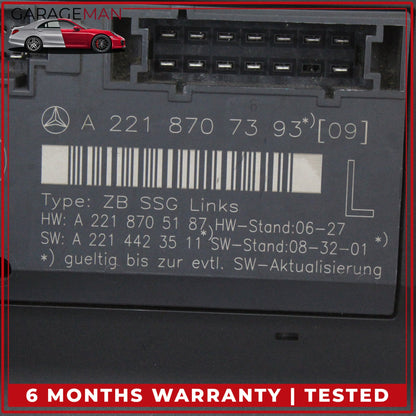 2007-2013 Mercedes W221 S400 Front Left Side Seat Control Module 2218707393 OEM