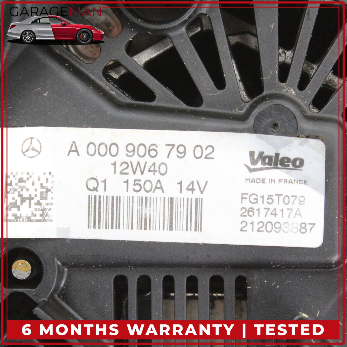 2012-2015 Mercedes W204 C250 SLK250 Engine Alternator Generator 0009063000 OEM