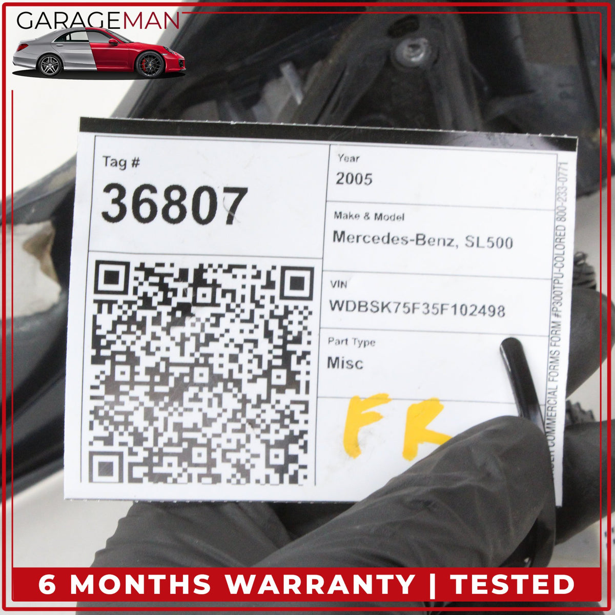 2004-2008 Mercedes-Benz SL500 R230 Front Right Door Rear View Mirror A2308100676 OEM