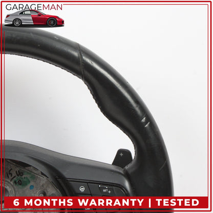 2015-2020 Jaguar F-Type X152 Steering Wheel Flat Bottom w/ Paddle Shifters OEM