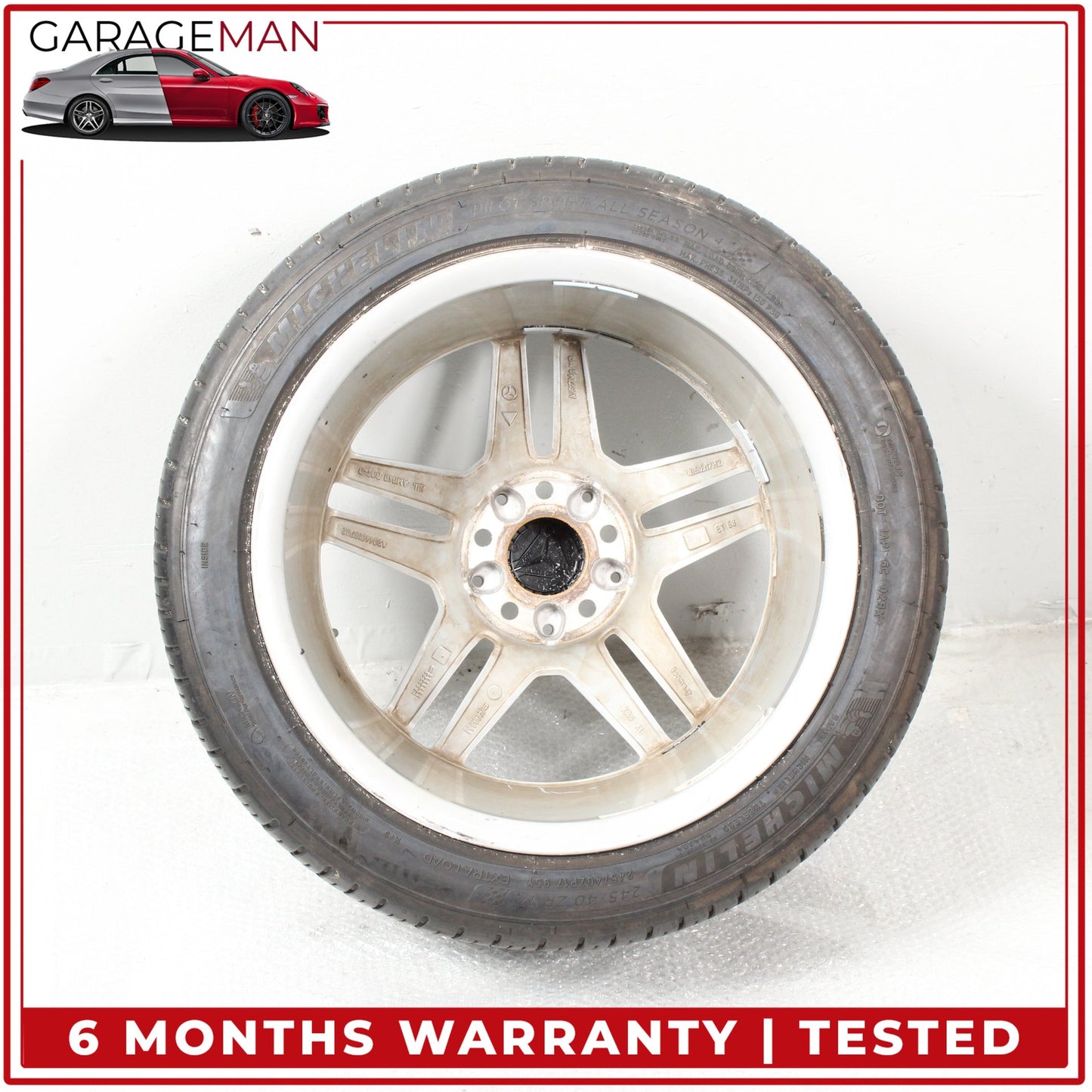 2011-2013 Mercedes W204 C250 Rear Wheel Rim w/ Tire 8.5JX17H2ET58 2044019702 OEM