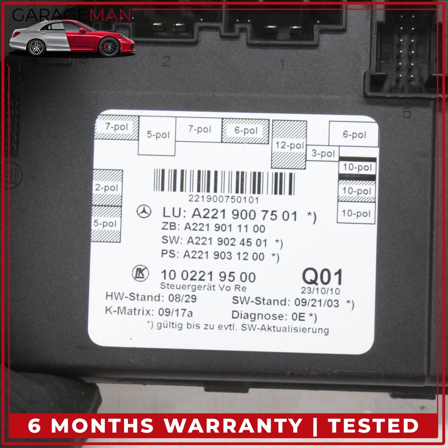 2007-2013 Mercedes W221 S400 Front Right Side Door Control Module 2219007501 OEM